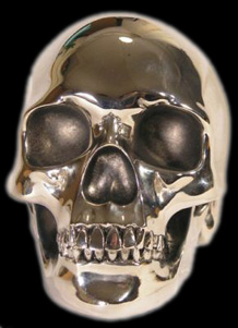 Human Skull Chrome Harley Davidson Head Light